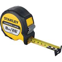 CONTROL-LOCK Tape Measure, 25 mm x 26'/8 m, Imperial & Metric Graduations Pathway Supply LP
