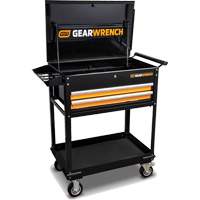 Chariot utilitaire, 2 tiroirs, 32-1/2" la x 42" h, Noir/Orange Pathway Supply LP