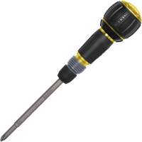 Ratcheting Fastbit Tru-Grip Screwdriver, Phillips & Slotted Bits, 8-1/2" L, Plastic/Cushion Grip Handle Pathway Supply LP