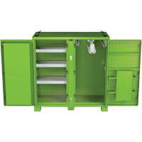 Ventilated Onsite PPE Storage Cabinet, Steel, High-Visibility Lime Green Pathway Supply LP
