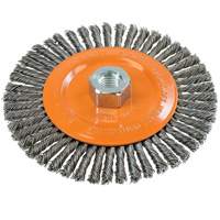 Stringer Bead Knotted Wire Brush, 6" Dia., 0.02" Fill, 5/8"-11 Arbor, Steel Pathway Supply LP