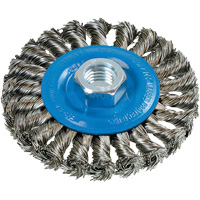 Wide Knotted Wire Wheel Brush, 5/8"-11 Arbor, Steel Pathway Supply LP
