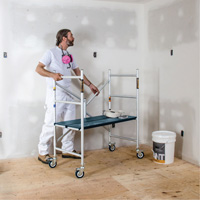 Mobile Work Scaffolding - Mini Scaffoldings, Aluminum Frame, 42" D x 48-1/2" H Pathway Supply LP