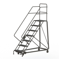 Heavy Duty Safety Slope Ladder, 7 Steps, Perforated, 50° Incline, 70" High Pathway Supply LP