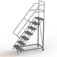 Safety Slope Rolling Ladder, 7 Steps, Serrated, 50° Incline, 70" High Pathway Supply LP