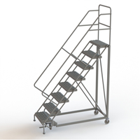 Safety Slope Rolling Ladder, 8 Steps, Serrated, 50° Incline, 80" High Pathway Supply LP