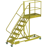 Cantilever Rolling Ladder, Supported, 7 Steps, 40" Platform Depth, 70" Platform Height Pathway Supply LP