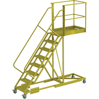 Cantilever Rolling Ladder, Supported, 8 Steps, 40" Platform Depth, 80" Platform Height Pathway Supply LP