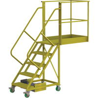 Cantilever Rolling Ladder, Unsupported, 5 Steps, 40" Platform Depth, 50" Platform Height Pathway Supply LP