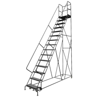 Deep Top Step Rolling Ladder, 15 Steps, 24" Step Width, 150" Platform Height, Steel Pathway Supply LP