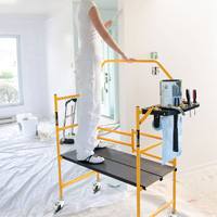 Jobsite Series 4' Safety Rail & Tool Shelf Scaffold Kit, Steel Frame, 49-1/2" D x 57-3/4" H Pathway Supply LP