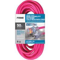 Cordon rallonge haute visibilit&eacute; Neon Flex, Ext&eacute;rieur, SJTW, AWG 12/3, 15 A, 50' Pathway Supply LP