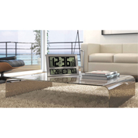 Jumbo Clock, Digital, Battery Operated, 16.5" W x 1.7" D x 11" H, Silver XD075 | Pathway Supply LP