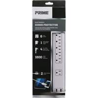 USB Charging Surge Protectors, 6 Outlets, 1800 J, 1875 W, 4' Cord Pathway Supply LP