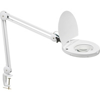 Lampe loupe DEL avec support en A, Dioptrie 3, Ampoule DEL, Bras de 47", Pinces serre-joints, Blanc Pathway Supply LP
