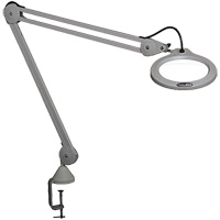Magnifying Lamp, 5 Diopter, LED Light, 45" Arm, C-Clamp, Grey Pathway Supply LP