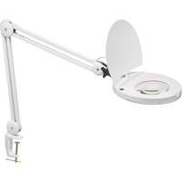 Lampe loupe ajustable, Dioptrie 5, Ampoule DEL, Bras de 47", Pinces serre-joints, Blanc Pathway Supply LP