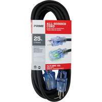 Cordon rallonge All-Rubber, Ext&eacute;rieur, SJOOW, AWG 14/3, 15 A, 25' Pathway Supply LP