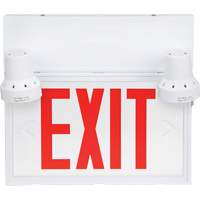 Exit Sign with Security Lights, LED, Battery Operated/Hardwired, 12-1/10" L x 11" W, English Pathway Supply LP
