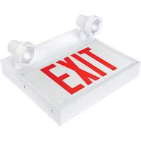 Exit Sign with Security Lights, LED, Battery Operated/Hardwired, 12-1/10" L x 11" W, English Pathway Supply LP