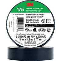 Temflex General Use Vinyl Electrical Tape 175, 19 mm (3/4") x 18 M (60'), Black, 7 mils Pathway Supply LP