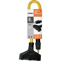 Triple Tap Adapter, Outdoor, STW, 12/3 AWG, 15 A, 3 Outlet(s), 2' Pathway Supply LP