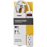 Power Strip, 6 Outlet(s), 8', 15 A, 1875 W, 125 V Pathway Supply LP