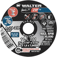 Zip™ Cut-Off Wheel, 2" x 1/16", 5/16" Arbor, Type 1, Aluminum Oxide, 5100 RPM YC582 | Pathway Supply LP